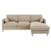Canapé d'angle droit 5 places beige